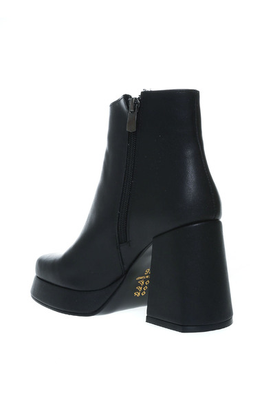 Fabrika Suni Deri Siyah Kadın Topuklu Bot Balsamo