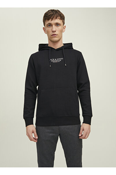 Jack & Jones Kapüşon Yaka Siyah Erkek Sweatshırt 12216335_jprbluarchıe Sweat ...