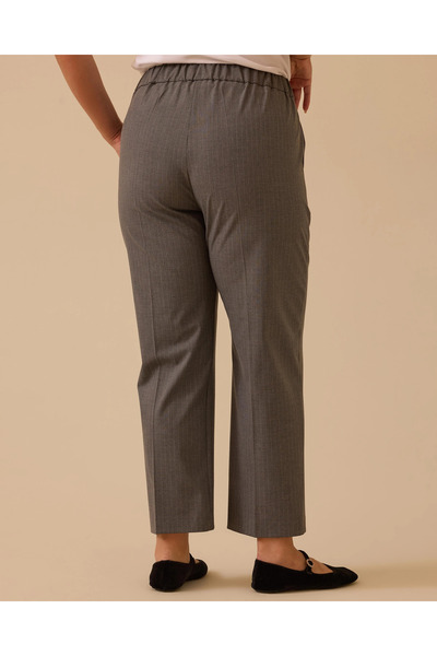 Gala-Xi Plus Size Striped Pattern Classic Trousers