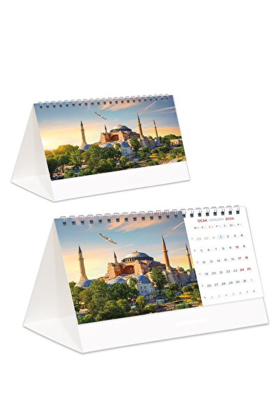 StickerArt 2026 Dünya Harikaları Piramit Masa Takvimi Masaüstü Takvim 21x17 cm