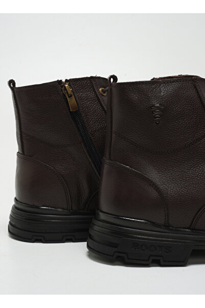 F By Fabrika Kahverengi Erkek Deri Bot DABIZAS