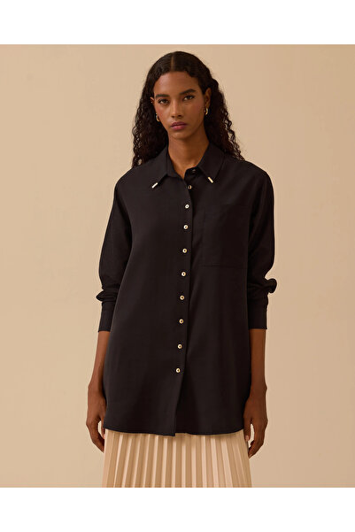 SCL Suede Button-Down Shirt with Pocket Detail