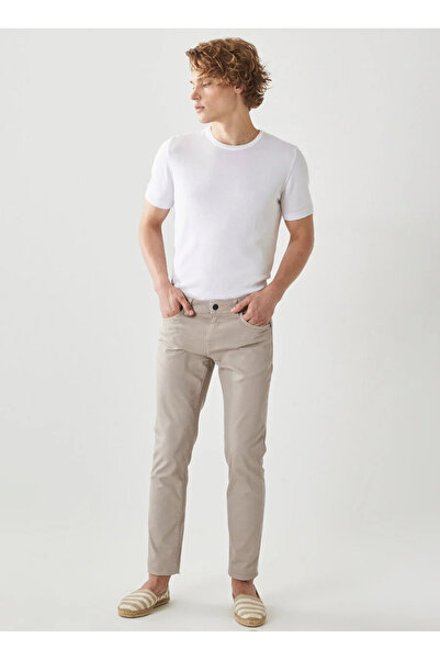 ALTINYILDIZ CLASSICS Normal Bel Dar Paça Slim Fit Taş Erkek Pantolon 4A1400000101