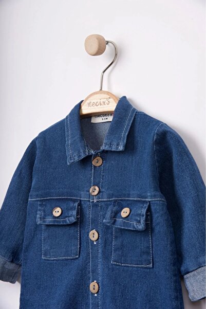Necix's Basic Baby Denim Jumpsuit with Pockets