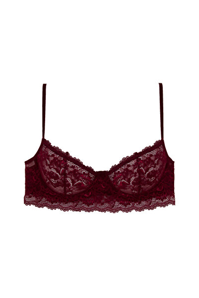 Magic Form 2216 Бюстгальтер з мереживною спинкою та шнурівкою - бордовий