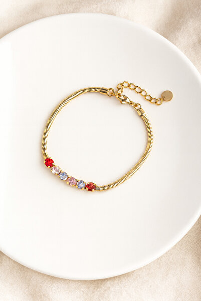 GLOW LUXE سوار نسائي من الفولاذ المقاوم للصدأ 316 L من سلسلة Vip مضاد للحساسي...