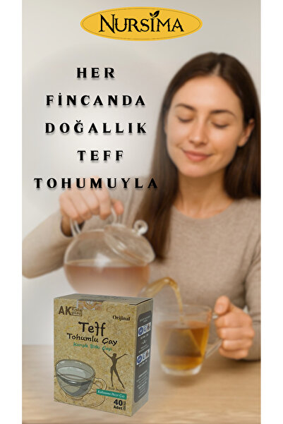 Nursima Teff Tohumlu Çay – Bitkisel Poşet Çay 40 'lı Süzen Poşet