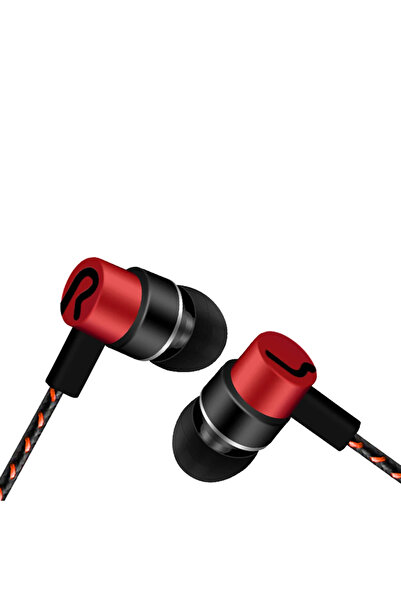 Choice1 سماعة أذن سلكية حمراء مقاس 3.5 ملم، 2 سماعة أذن ستيريو باس أساسية، سم...