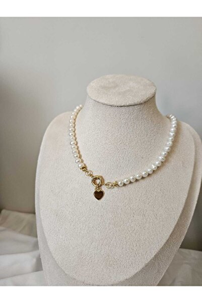 İNCİORA JEWELRY Gemici Kilitli Kişiselleştirilebilir Doğal Gerçek İnci Kolye