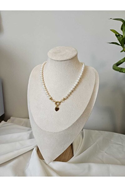 İNCİORA JEWELRY Gemici Kilitli Kişiselleştirilebilir Doğal Gerçek İnci Kolye