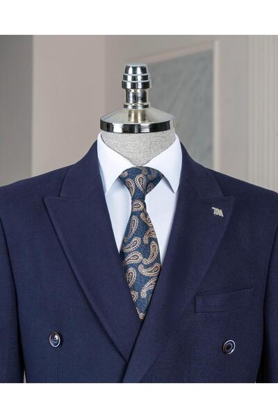 TerziAdemAltun Італійський стиль slim fit крузаве чоловічий однобортний піджак темно-синій T13338