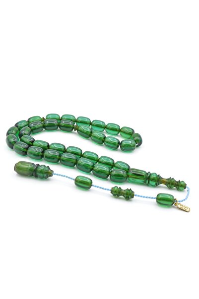 Murty99 Hakkı Usta Semnat Capsule Cut Blue Pressed Amber Prayer Beads