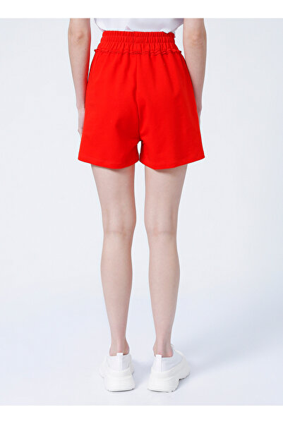Fabrika Lastikli Basic Kırmızı Kadın Şort - YING