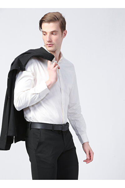 Fabrika Basic Gömlek Yaka Düz Beyaz Erkek Gömlek SATEN