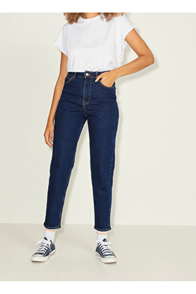 JJXX Mom Fit Koyu Mavi Kadın Denim Pantolon JXLISBON MOM HW CC4001 NOOS