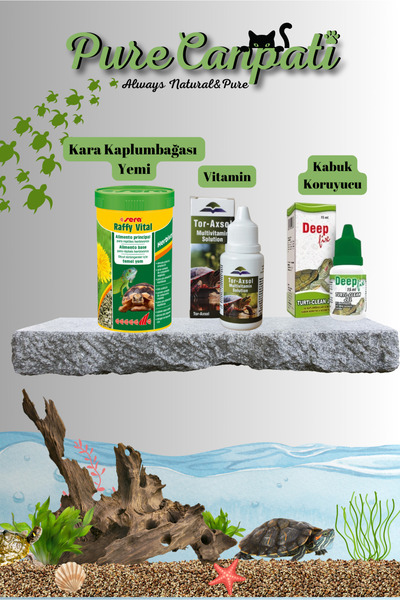 PureCanpati Sera Raffy Vital Kara Kaplumbağa Yemi + Tor-Axsol Vitamin + DeepF...