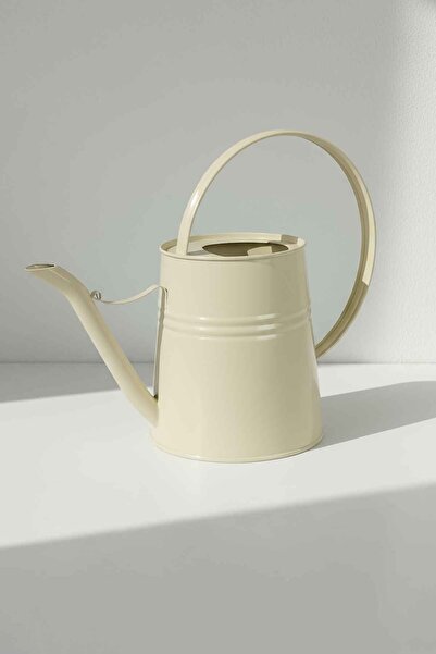 Desen Dekorasyon Sophia 2 Litre Metal Çiçek Saksı Sulama Kabı Krem - Modern D...