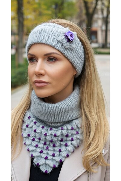 drt tasarım طقم رباط شعر للرقبة باللون الرمادي