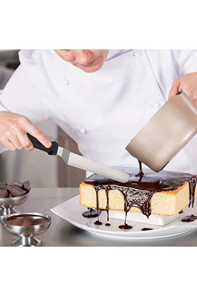 tafce Oblique Oval Tip Cake Plastering Spatula Palette 20 Cm - Stainless Steel