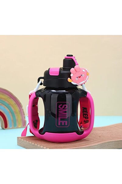 Generic 800ml Leak-Proof Water Bottle for Kids and Girls with Straw - BPA-Free Plastic, Portable Handle