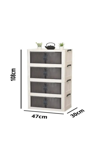 KULVARAVM Barones 4-Tier Folding Portable Multi-Purpose Shelf Practical Organizer for Kitchen, Bathroom, Balcony