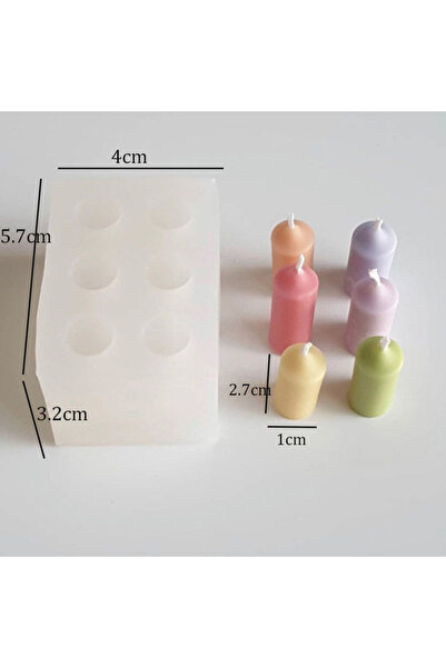 Choice قالب شمعة أسطوانية صغيرة الحجم بستة فتحات من السيليكون، صناعة يدوية، ص...