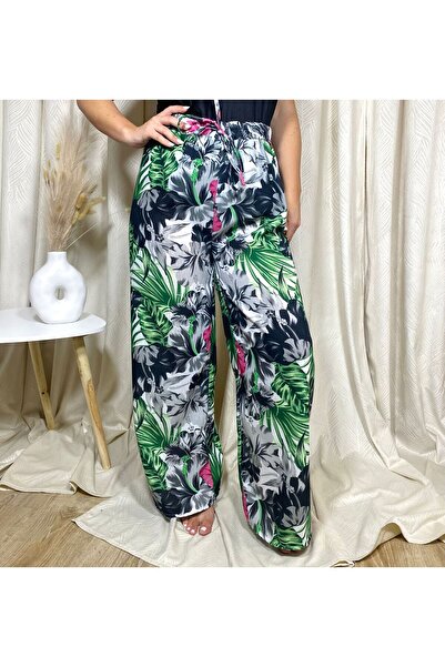 Intisimo Pantaloni cu croi larg primăvară-vară, negri/verzi