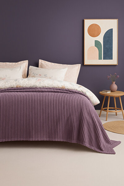 DAMIEN Holly Wellsoft Double Blanket - Purple King Size (200X230) Dowry Set S...