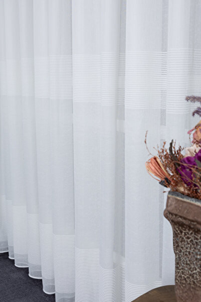 Brillant Tulle Curtain Brode 180X280 cm Sparse Pleated Draped Ali̇na Tulle Curtain