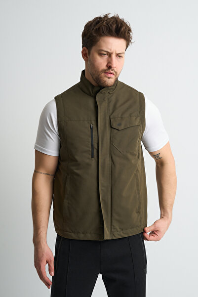 Shooter Sportswear Premium Outdoor Men's Vest Multi-Pocket Print Detailed Khaki