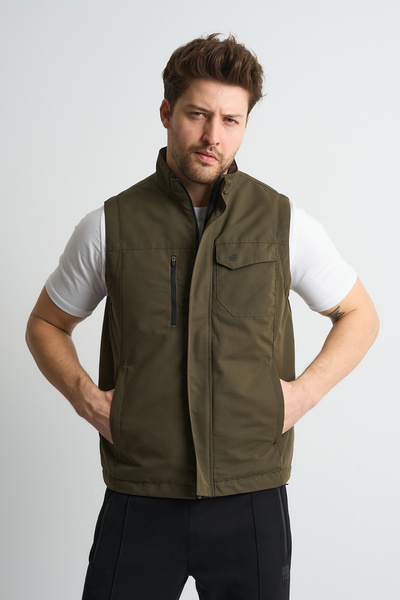 Shooter Sportswear Premium Outdoor Men's Vest Multi-Pocket Print Detailed Khaki