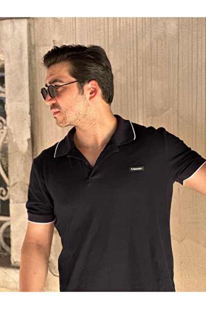 MASTEIN Erkek Polo Yaka Tişört %100 Pamuk Slim Fit Göğüs Logolu Basic Günlük ...