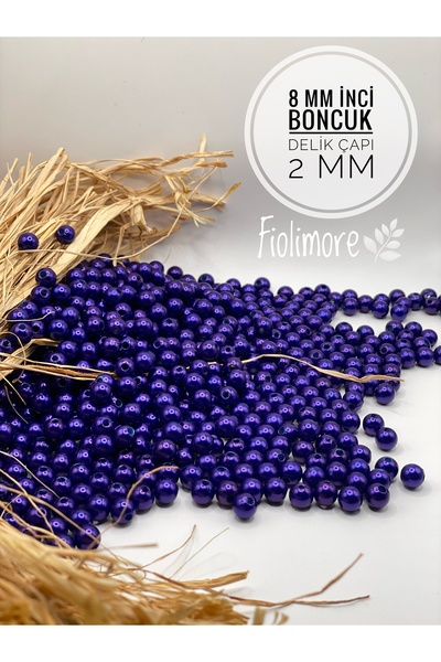 Fiolimore خرز لؤلؤ بلاستيكي عالي الجودة مقاس 8 مم (50 جرام - 200 قطعة) خرز إك...