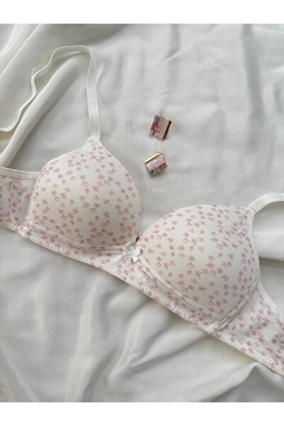 İNKO İÇ GİYİM Cotton Combed Cotton Wire-Free Unpadded Gatherer Bra