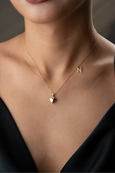 Silvano Jewelry 925 Ayar Gümüş Kalpli Harf Kolye