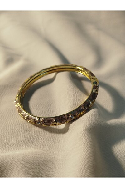 Vina Store Eski Lavanta Mineli Çelik Kelepçe Bileklik