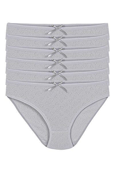 YILDIZ БІКІНІ-ТРУСИ З БАВОВНЯНИМ ВСТАВКОМ, 6 ШТ. СІРИЙ ЗІРКА КОД3574