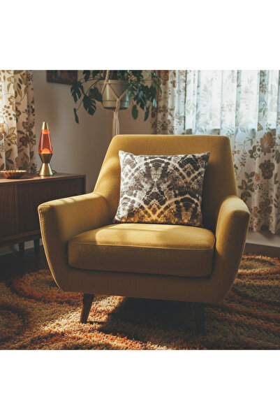 PİKKO HOME Husă de pernă cu model batik maro 45*45 cm