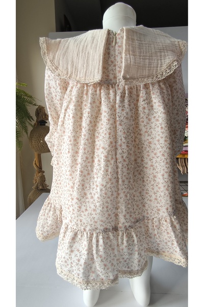 cavlak Baby Girl Children's Dress Authentic Linen Muslin 100% Cotton Lined Style Design Very Stylish