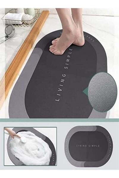 Bukela Super Absorbent Bathroom Non-slip Mat, Diatom Mud Microfiber Bathroom Mat