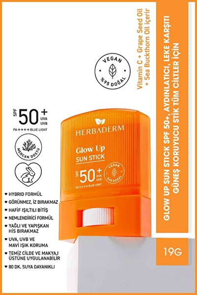 Herbaderm Stick Güneş Koruyucu 50+ SPF Leke Karşıtı & Aydınlatıcı 19 gr
