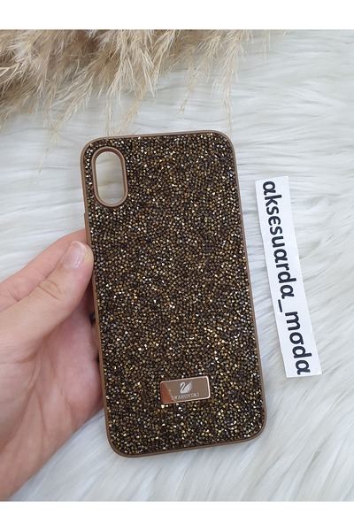 Aksesuarda Moda İPHONE X ve XS Uyumlu Taşlı Lüks Markalı Swrovski Kılıf