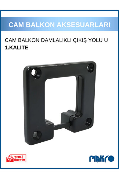 GLASSMAKRO Cam Balkon Damlalıklı Plastik Çıkış Yolu U Siyah