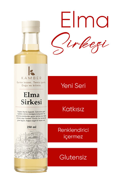KAMBER SİRKE Amasya Misket Elma Sirkesi (DOĞAL FERMENTE) 250 ml - Ev Yapımı