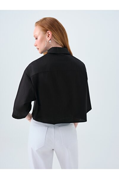 Loft Women's Crop Shirt - Sleeve Design