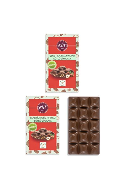 Elit Çikolata Fındıklı, Şeker Ilavesiz Ve Prebiyotik Sütlü Çikolata 60g 3'lü ...