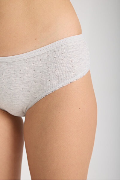 Niss Secret Kadın Gri Külot 5'li Paket – %100 Pamuk