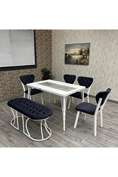 BY ORHAN GÜZEL Akuamarin Mutfak Yemek Masası Takımı- 6 Kişilik Mutfak Masa Sa...