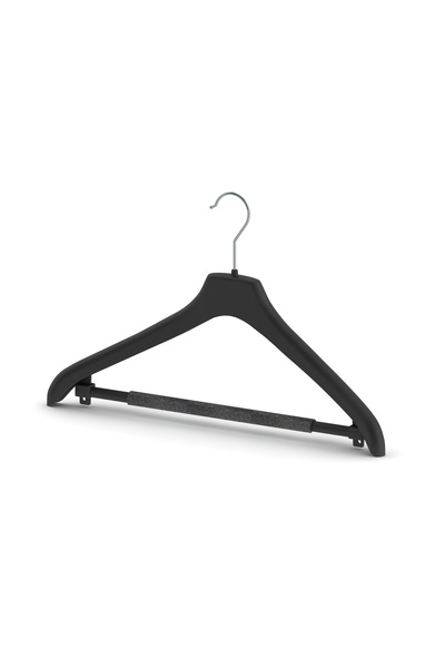 EZMK EV GEREÇLERİ Takım Elbise Askısı, Triko Askısı, Mont Kaban Askısı, 44 cm Siyah, 5 Adet