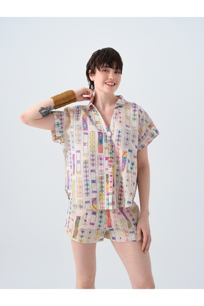 Loft Oversize Kadın Bluz K.kol